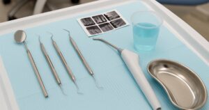 dentist instruments prepared for professional teeth cleaning without insurance