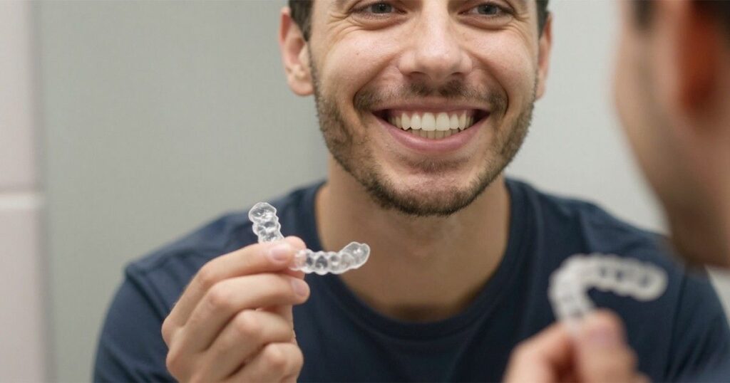 A man learnt how to care for Invisalign aligners and got optimal results