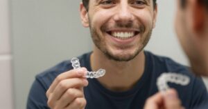 A man learnt how to care for Invisalign aligners and got optimal results