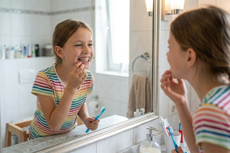 a girl is happy after learning about alternatives to braces