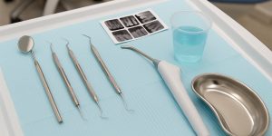 dentist instruments prepared for professional teeth cleaning without insurance