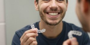 A man learnt how to care for Invisalign aligners and got optimal results